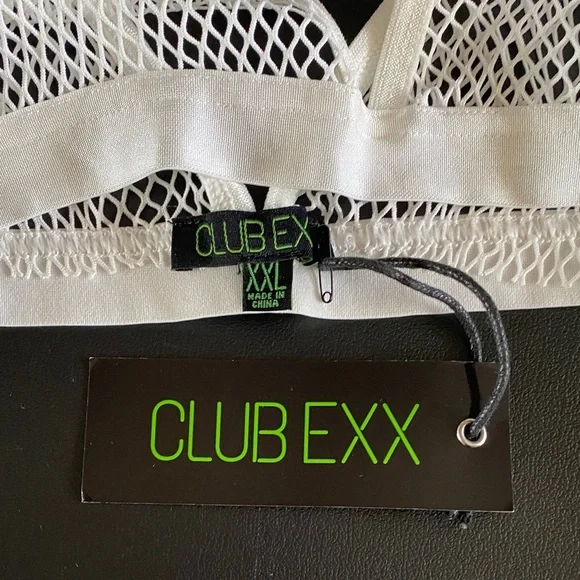 DK277-1-NWT- Dolls Kill ClubExx White Fishnet Bell Sleeve Top-XXL - Picture 2 of 5